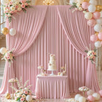 4 Panles Dusty Rose Backdrop Curtains - Wrinkle Free Fabric Backdrop Curtain for Photoshoot,10ft Wedding Party Photo Backdrop Drapes for Birthday Baby Shower Photography Stage Background Decorations - Image 4