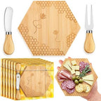 Ziliny 6 Set Baby Shower Prizes, Honey Bee Cheese Board Gifts, Hexagon by Ziliny