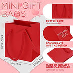 Sherr 100 Pcs Red Mini Paper Gift Bags with Handles, White Tags - Image 3