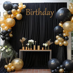 40ftx8ft Wrinkle Free Black Backdrop Curtains for Parties, 8 Panels 5×8ft Soft Silky Polyester Drapes for Backdrop Decor Party Graduation Halloween Wedding Photo Photograhy Stage Background Curtain - Image 3