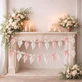 2pcs White Pink Bow Garland Banner 82.7 inch, Satin Ribbon Bow Decorations for Birthday Bachelorette Engagement Wedding Party and Anniversary Decor by DISECUM