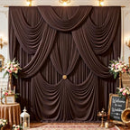 40ft x 10ft Brown Backdrop Curtains, 8 Panels Brown Drapes for Backdrop - Image 3