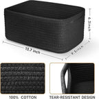 3 Pack Storage Baskets for Organizing, 13.7×9.5×6.3", Black - Image 3