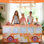 8Ft Groovy Bus Tablecloth,Hippie Birthday Party Decorations for 60s 70s Boho Themed Birthday,Baby Shower,Carnival Party Decorations - Image 4