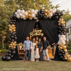 50x12 ft Black Backdrop Curtains for Weddings Party, Birthdays, Halloween - Image 3