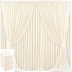 30x10ft Champagne Backdrop Curtain for Wedding Parties Wrinkle Free Fabric Champagne Drapes Backdrop Decoration for Baby Shower Birthday Photography Decoration 6 Panels, 5ft x 10ft by Gogoparti