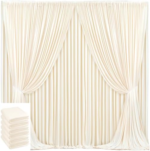 30x10ft Champagne Backdrop Curtain for Wedding Parties Wrinkle Free Fabric Champagne Drapes Backdrop Decoration for Baby Shower Birthday Photography Decoration 6 Panels, 5ft x 10ft by Gogoparti