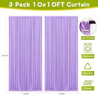 Wokceer Lavender Purple Backdrop Curtain Drapes for Parties, 3Pack 10x10FT - Image 2