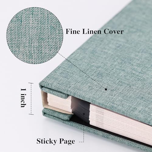 Vienrose Large Photo Album Self Adhesive for 4x6 8x10 10x12 Pictures Linen Scrapbook Album DIY 40 Blank Pages with A Metallic Pen - Image 3