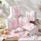 Kolldenn 50 Pcs Small Gift Favor Bags White Pink - Image 4