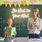 Be Kind to Your Mind Neon Sign Dimmable Led Neon Lights for Wall Decor USB Encouragement Word Neon Light Up Signs for Bedroom Home Bar Office Study Room Wedding Birthday Party Teens Girls Gifts - Image 4