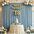 20x10ft Dusty Blue Backdrop Curtains for Wedding Parties Wrinkle Free Blue Curtains Photo Backdrop Drapes for Photography Birthday Baby Shower Soft Fabric Party Backgournd for Photoshoot - Image 7