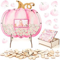 YLOLUL 62 Pcs Pumpkin Baby Shower Guest Book Alternatives Set Fall Baby Shower Guestbook Photo Frame with Wood Pumpkin Slices Rustic Guest Book Alternative for Baby Boy Birthday Party (Pink) by Unknown