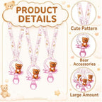 Coume 60 Pcs Baby Shower Pacifiers Necklace Game, White, Pink, Cute - Image 3