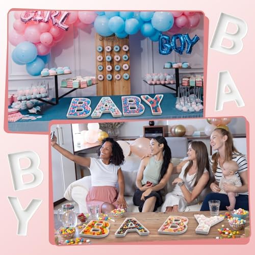 4 Pcs Ceramic Baby Charcuterie Board Letters, 12 in Serving Trays - Image 4