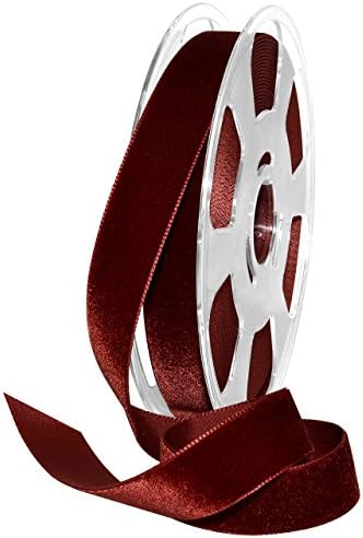 Morex Ribbon Nylon, 7/8 inch by 11 Yards, Dark Ruby, Item 01225/10-706 Nylvalour Velvet Ribbon, 7/8" by 11 yd, by MorexRibbon