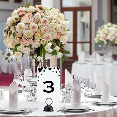 MorningRo 24 Pcs Table Number Stands, Metal Place Card Holders, Black - Image 6