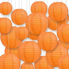 Quasimoon PaperLanternStore.com Ultimate 20-Piece Persimmon Orange Paper Lantern Party Pack - Assorted Sizes of 6, 8, 10, 12 Inch (5 Round Lanterns Each) for Weddings, Birthday, Events and Decor by Quasimoon