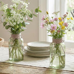 12 Pack Mason Jar Vases for Centerpieces, Green Glass Flower Vase - Image 6