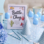 Funny Bottle Chug Baby Shower Drinking Game for 15 Guests, Includes 15 Pack 8.5oz Baby Bottles with Nipples & Standing Wood Framed Sign, Western Cowboy Baby Shower Favors & Party Activities(Blue) - Image 6