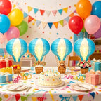Palmhill 8 Sets 11.8" Hot Air Balloon Decorations Lanterns With Led Light - Image 5
