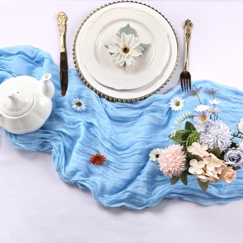 12 Pack Baby Blue Cheesecloth Table Runner 10Ft 23 x 120 Inch - Image 5