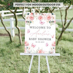 Andaz Press Butterfly Baby Shower Decorations - 16x20-Inch "A Little Butterfly Is On Her Way" Personalized Sign, Peach Florals Welcome To Baby Shower Guest Book Alternative - Image 6
