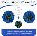 BLOSMON Artificial Flower Balls Wedding Centerpieces 10pcs 11.8" Royal Blue Fake Flowers Rose Hydrangea Ball Arrangement Center Pieces for Table Silk Floral Bouquet for Wedding Party Home Decor - Image 4