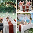 30 Pack Terracotta Cheesecloth Table Runner 9FT Rustic Sheer Table Runners 17x108 Inch Gauze Boho Runner for Wedding Bridal Baby Shower Birthday Party Table Decorations - Image 7