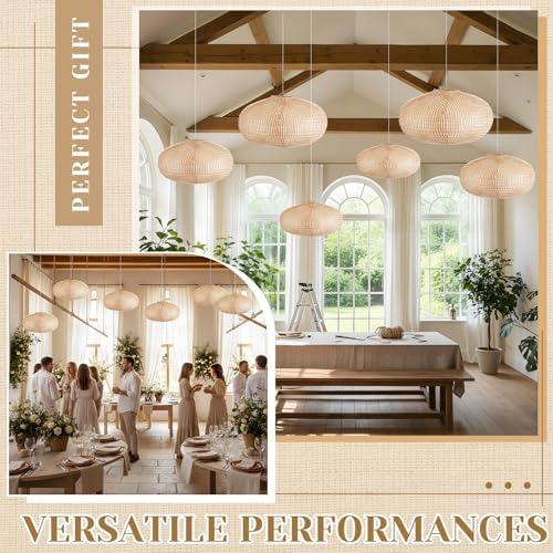 Hortsun 12 Pcs Print Burlap Oval Paper Lanterns Boho Chinese Paper Lanterns Decorative Farmhouse Classroom Decor Home Sweet Classroom Birthday Party Ceremonial Event (8 Inch) - Image 6