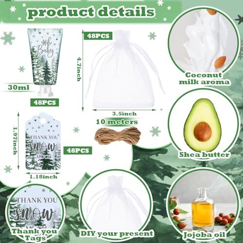 48 Sets /144 Pcs Baby Shower Hand Cream Gift, Forest Baby - Image 3