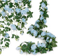 U'Artlines 3 Pack Artificial Blue Rose Garlands Flower Vines 19.5 ft by UArtlines