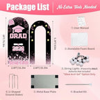6FT Arch Backdrop with Stand, Lighted Set Graduation Decorations 2026, Pink - Image 6