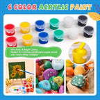 ESRICH 24 Set Mini Acrylic Paint Kit, Mini Stretched Canvas with Easel - Image 5
