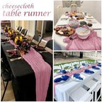 25 Pack Dusty Rose Cheesecloth Table Runner 17 x 108 Inch Gauze Table Runner Fabric Semi Sheer Cheese Cloth Table Decor Bulk for Rustic Romantic Wedding Baby Shower Table Decoration - Image 7