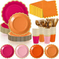 Mimorou 338 Pcs Pink and Orange Plates and Napkins Party Supplies by Mimorou