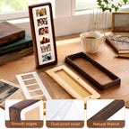 4 Pack Wood Photo Booth Frames 4.7"x12.6" Wood Photo Strip Frame Walnut Film Picture Holder with Stand for Wall Tabletop Desk Home Display Wedding Grad Baby Shower - Image 3