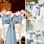 60 Pcs Dusty Blue Chair Sashes Satin Chair Bows Sashes for Party, Hotel, Wedding, Reception, Restaurant Event Decoration (7 x 108 inch) - Image 7
