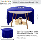 Fitted Royal Blue Spandex Table Skirts for Wedding Party,60 Inch Round - Image 5