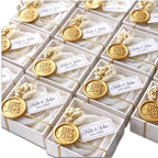 Scented White Rose Candles – Personalized Wedding Favor Candles, Bridal & Baby Shower Gifts with Dried Flowers, Wax Seal Gift Box (Bulk 10–100) by Unknown