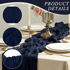 6 Pack Cheesecloth Table Runner 10Ft Christmas Gauze Boho Table Runners for Wedding Decor Bridal Shower Decorations Baby Shower Party(35" x 120") - Image 3