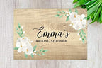 Andaz Press Custom Personalized Disposable Paper Placemats, 12 x 18 Inch, Set of 25, Custom Bridal Shower White and Wood Floral, Tableware, Dining, Tabletop, Table Setting for Bridal Shower - Image 2