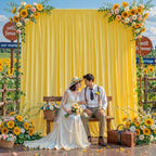 10x10FT Backdrop Curtains with Rod Pockets - Wrinkle Free Photo Stage Backdrop 2 Panels Curtains Drapes for Photography Wedding Party Baby Shower Decorations (Yellow) - Image 4