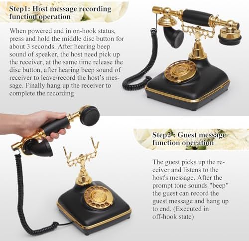 UKBW Audio Guest Book Wedding Phone, Audio Phone Guestbook, Record Audio Messages with Guestbook, Guestbook Alternative for Wedding, Birthday Party, Baby Shower, Anniversary, Engagement(Black) - Image 5
