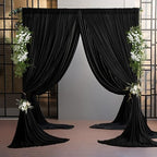 20ft×10ft Black Backdrop Curtain, Wrinkle Free Thick Polyester Drapes for Backdrop, 4 Panels 5ft x 10ft Photo Backdrop Curtains for Parties Birthday Wedding Graduation Photography Background Cloth - Image 3
