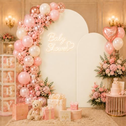 Ivory Arch Cover 7.2 and 6ft Spandex Wedding Arch Backdrop Cover Set of 2 - Image 2