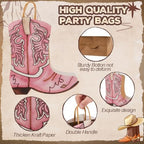 Tioncy 24 Pcs Cowboy Boot Paper Gift Bags, Assorted Style, Brown and Pink - Image 3
