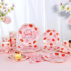 Strawberry Baby Shower Decorations for Girl, Baby Shower Plates and Cups and Napkins Sets Serves 50, Strawberry Plates, A Berry Sweet baby Is On The Way Decorations, Berry Sweet baby shower - Image 3