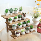 SwallowLiving Wooden Rustic Cupcake Stand for 24 Cupcakes, Stepped Wood Display Stand for Weddings, Tiered Party Table Display Riser for Food , Dessert, Cookie, Decor, Craft Show, Burnt - Image 3