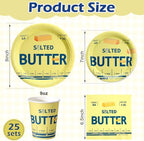 Maxdot 100 Pcs Salted Butter Party Plates Tableware Set, Disposable - Image 2